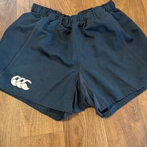 Canterbury Mens 34 Blue Rugby Shorts Navy Running Athletic Elastic Waist